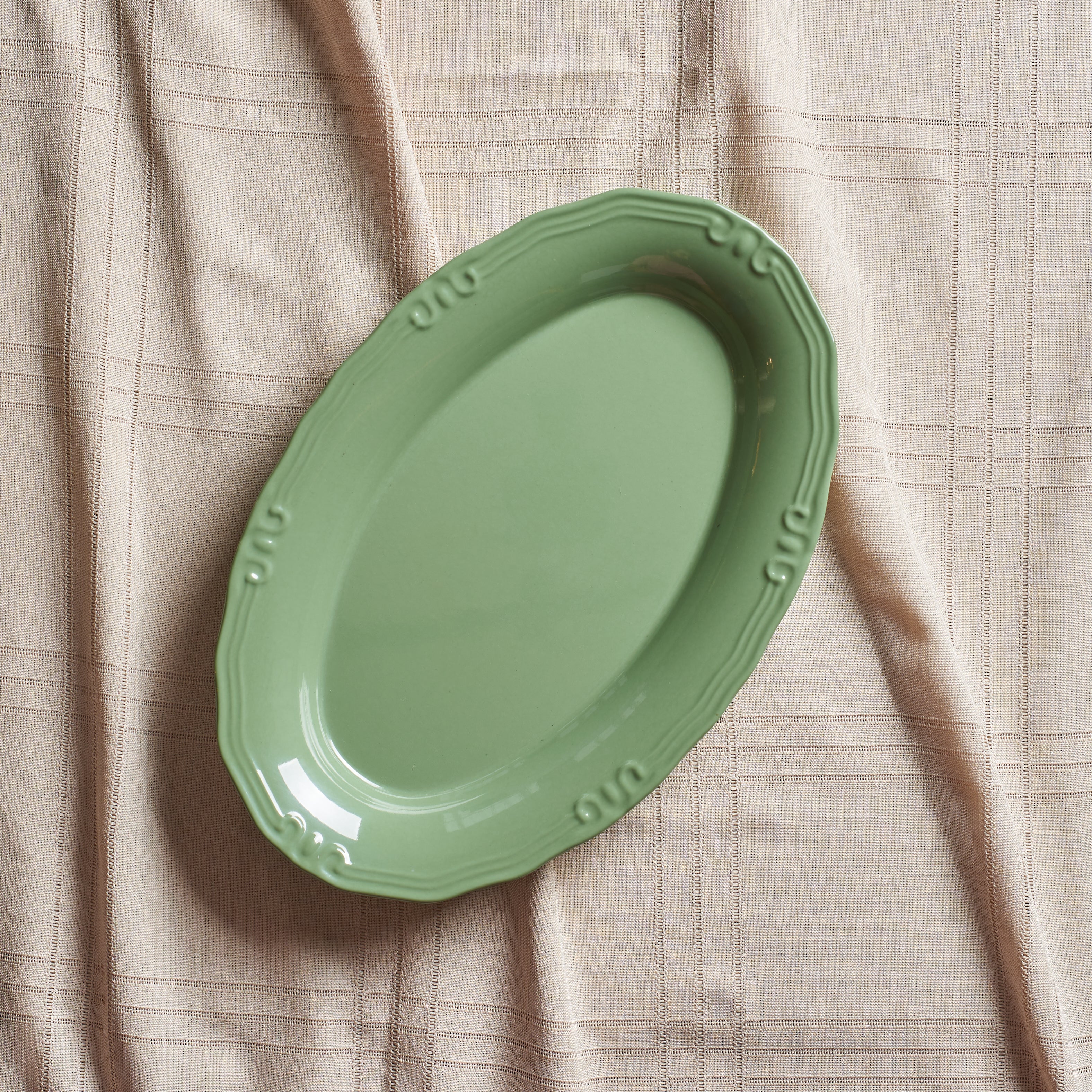 Green Oval Platter