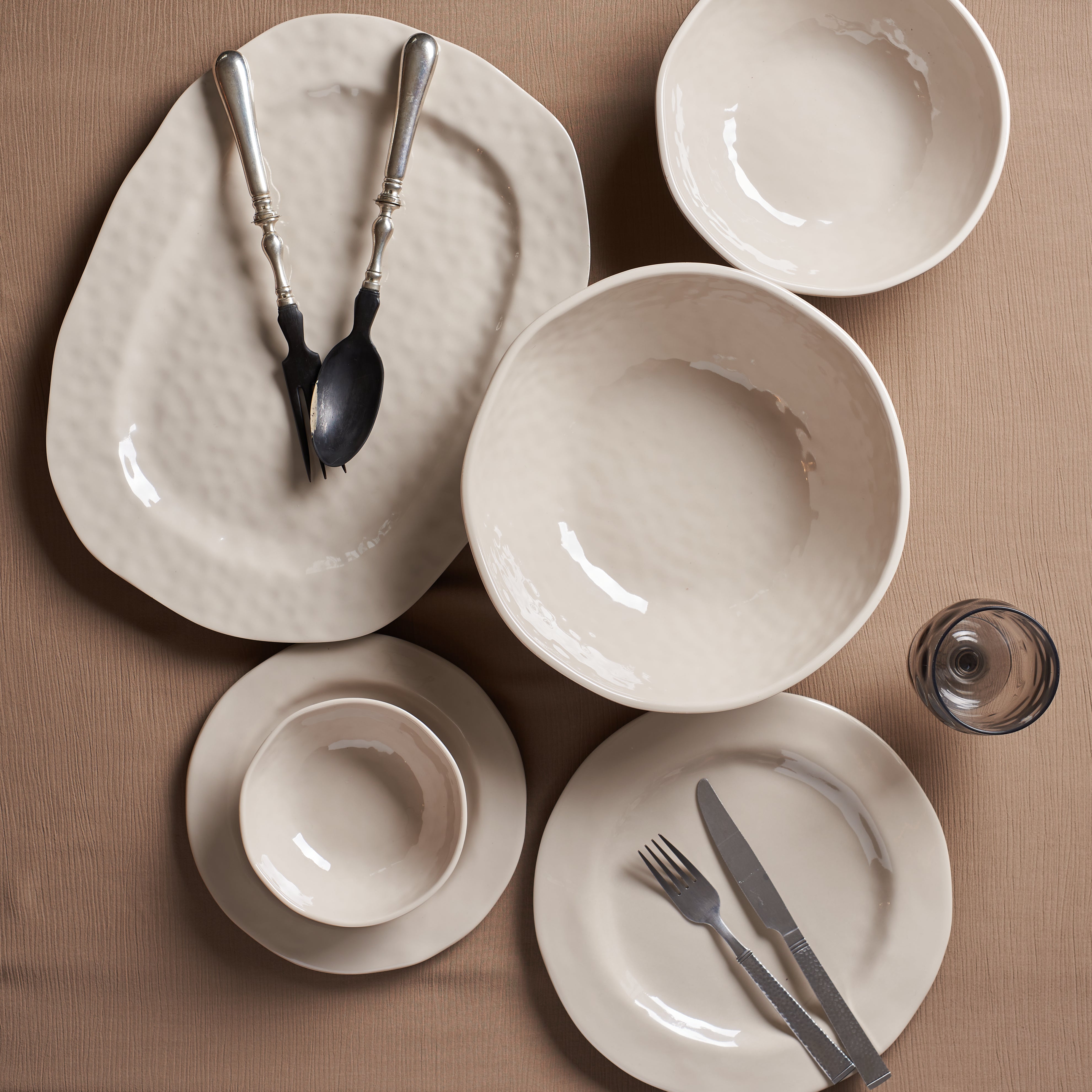 18 PCS Cream Stone Set