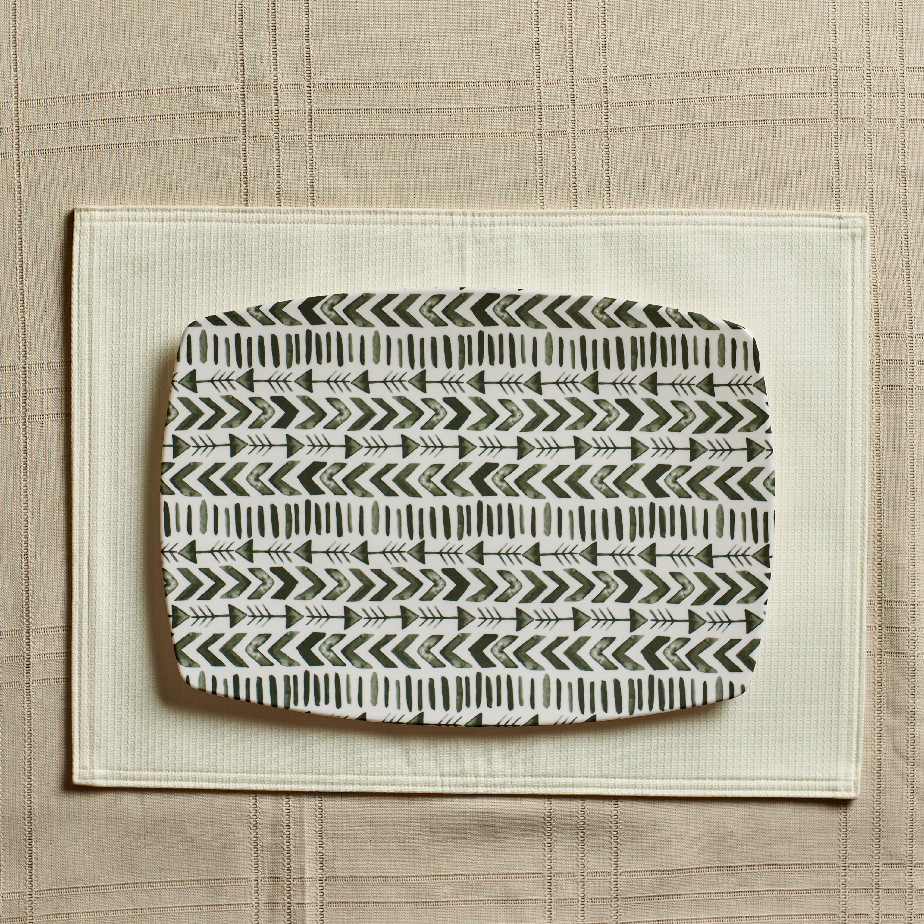 Olive Tribal Rectangle Platter